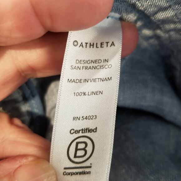 Athleta Cabo Linen Jogger 530642-00 Chambray Blue Size 16 - Picture 6 of 6